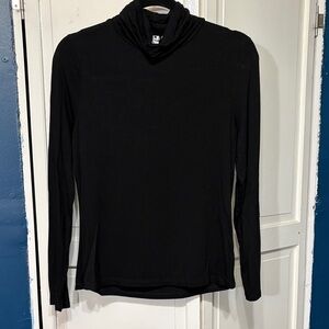 Cable & Gauge Black Long Sleeve Draped Neck Top